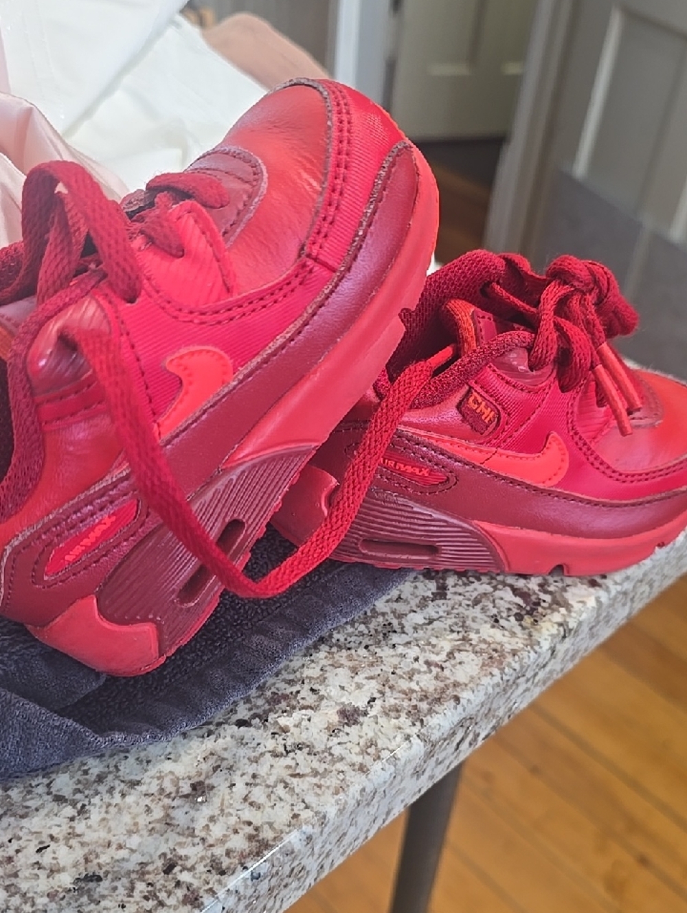 Nike Red Kids Sneakers with Swoosh Detail